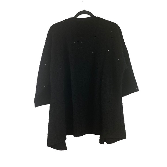 Apt. 9 Plus Size Black & Sparkle Holiday Sweater Jacket Size 1X. Open Ca…